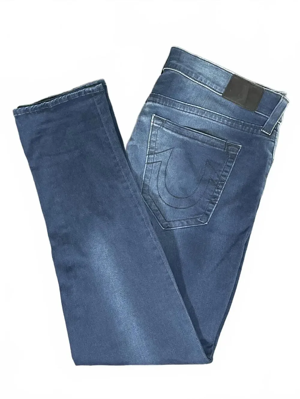 True Religion Geno Relaxed Slim Blue Denim Men's Jeans No Flap- Size 42